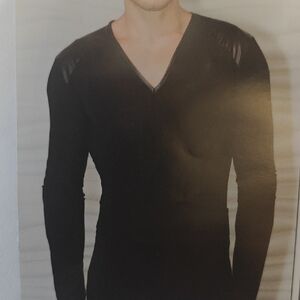 Men's Black V-Neck Sweater